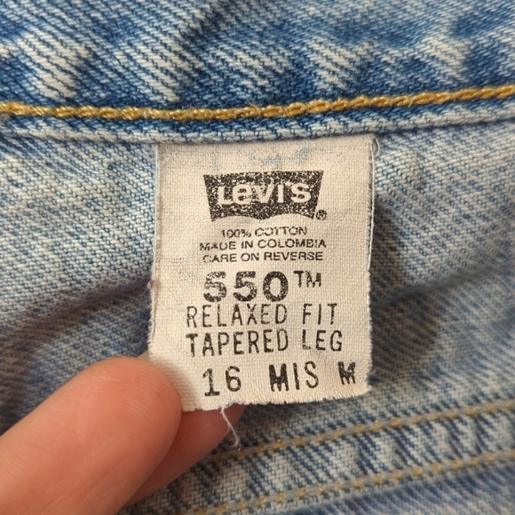 Levi's Y2K Vintage 550 Medium Wash Relaxed Fit Tapered Leg Denim Jeans 16 Mis M - Picture 8 of 15